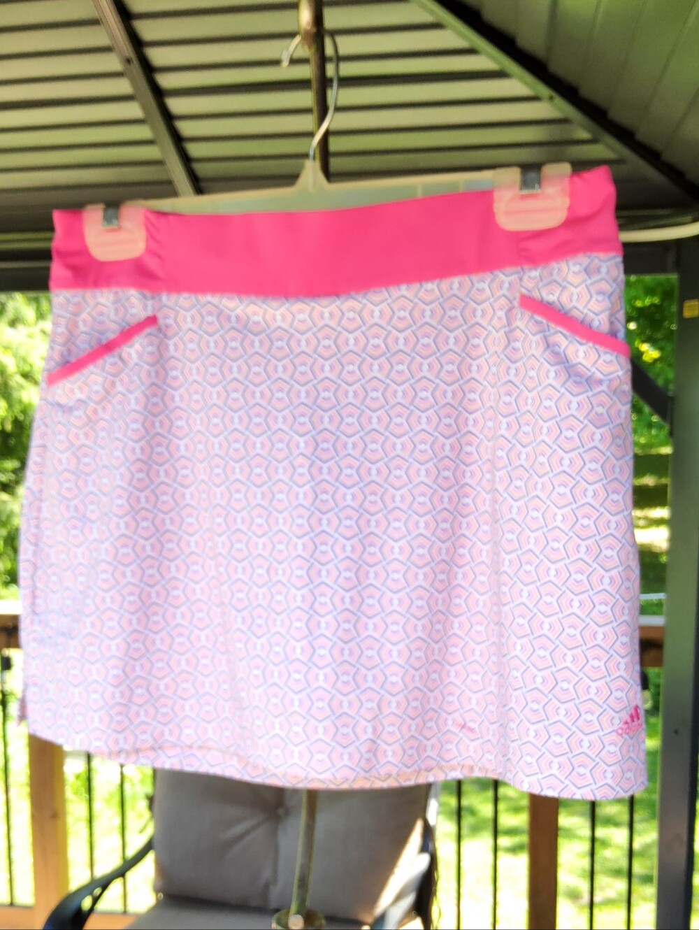 Adidas Pink and Light Blue Patterned Girls' Skort